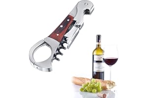 Westmark Sacacorchos, 4 funciones, Monopol Edition, Acero inoxidable/silicona/madera, Agilo, Plata/marrón, 60143360