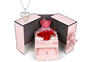 KONIJIWA Geschenke für Mama Konservierte Rosen Geschenkset 925 Sterling Silber Mama Halskette Mama Geschenk Geburtstagsgeschenk für Mama, Jahrestag, Valentinstag, Muttertagsgeschenk fur Mama