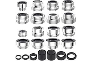 16 Stück Wasserhahnadapter, CNYMANY M22 Adapterset für Küchenbelüfter Männlich Weiblich Waschbecken-Wasserhahn-Adapter Verbinden Gartenschlauch Wasserfilter Standardschlauch über Umsteller