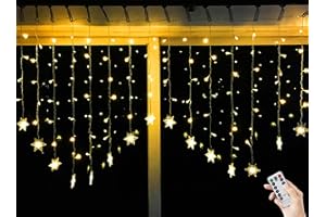 BLOOMWIN Christmas Window Lights 2m x 1m 104 LEDs Snowflakes Curtain Fairy Light Xmas Decoration Icicle Lights Indoor Party Bedroom