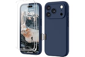 GOODVISH 3 en 1 Funda iPhone 17 Pro Silicona Líquida con Botón Control de Cámara,[2 Protectores de Pantalla], Antigolpes[Protectora Cuerpo Completo], Carcasa iPhone 17 Pro Case 6,3", Azul Marino