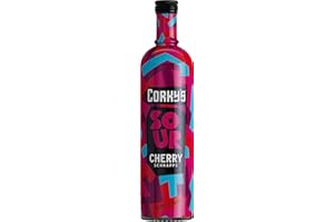 Corky's Sour Cherry Schnapps 70cl | Shots | 15% ABV |Sour Liqueur |Party Shots, Cocktail Ingredient, Pre Drinks, Cherry Cocktails,