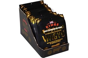 Kings - Wagyu Beef Biltong - Gold Standard Indulgent Range - High Protein Meat Snack - Box of 12 x 25 g Packs
