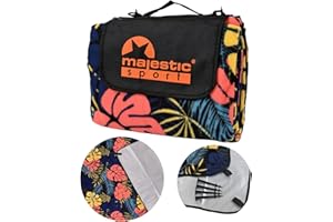 ‎MAJESTIC SPORT Majestic Sport XXL Picknickdecke 200x200 cm - Große Picknickdecke für 4-6 Personen mit wasserdichter Unterseite, Tragegriff und Faltfunktion - Ideal für Strand und Camping, Blumen