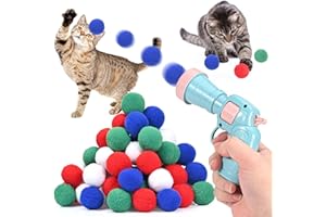 YVCVQKUC Katzenspielzeug, interaktive Spielzeugbälle, interaktives Spielzeug für Katzen, Katzenspielzeugwerfer aus Kunststoff, Katzen- und Hundespielzeug für den Innenbereich mit 50 Bällen