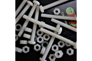 CATERPILLAR RED 50 x têtes plates en nylon, vis de machine en plastique pour traverse, M6 x 60mm, boulons, écrous et rondelles