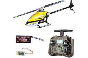 OMPHOBBY M1 V1 RTF RC Helicopter for Adults, Ready-to-Fly Remote Control Helicopters with RadioMaster Pocket SFHSS Transmitter, 3D 6CH Pro-Ready Mini Drone with Dual Brushless Motors Yellow