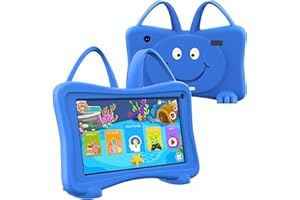 okulaku Tablet infantil de 7 pulgadas para niños, 32 GB de Roma de 64 GB, ampliable, tabletas para niños pequeños con carcasa de protección contra caídas, WiFi, cámara doble, protección infantil