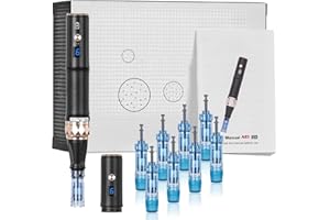 IKLESTAR Professioneller Dermapen, elektrisch Microneedling pen mit 18 Cartridges, drahtlos und 6 Geschwindigkeitsstufen einstellbar, Anti-Aging Hautpflege Werkzeuge