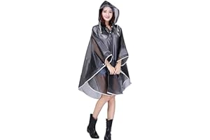 Ceestyle Raincoat Cape de Pluie Femme Portable EVA Manteau Imperméable Poncho à Capuche Moto/vélo Bâche Environnement pour Voyage/Camping/Randonnée/Vacances
