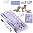 ExeractFit Pilates Reformer Machine Board Set Ab Roller Exercise Wheel Automatic Rebound Foldable Pilates Board Abdominal Exercise Equipment with Resistance Rope and Timer
