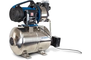 HYUNDAI POWER PRODUCTS HYUNDAI - Surpresseur 1300 W 24 L 4500 L/h - Moteur induction - Eaux claires - Hauteur d'aspiration max 8 m - Hauteur de refoulement max 50 m - Puissance sonore 65 dB - HBP1300