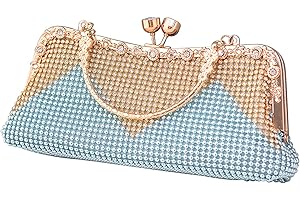 CORIOS Bolsa de Noche para Mujer Bolso de Fiesta Diamantes de Imitación Clutch Bolso de Hombro Pequeña Bolso de Boda Bolsos Bandolera para Fiesta de Graduación Boda Banquete Azul Claro