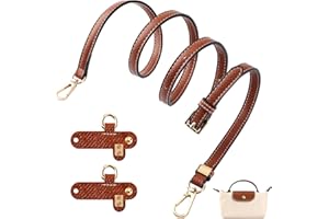 Bomtop Bandoulière pour Sac Longchamp Mini, Réglable Sac Bandoulière Femme– Marron, Conception de Sangle à Boucle Réglable Sans Perforation, Sangle Sac Bandoulière avec 2 Adaptateurs