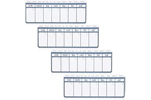 Juvale Calendario magnetico per frigorifero, 27,9 x 10,7 cm, bianco e blu navy a pois, cancellabile a secco, calendario magnetico per frigorifero, confezione da 4