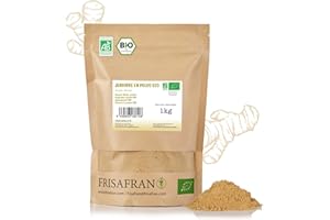 ‎FRISAFRAN FRISAFRAN | Ingwer Gemahlen BIO | Ingwerpulver | 1kg | Ingwerpulver naturrein | Ohne Zusätze | vegan | Getrockneter Ingwer | Ingwer Bio Pulver | Ingwer Gewürz | Ingwer Gemahlen | Gemahlener Ingwer
