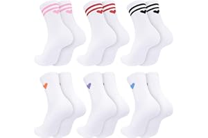 Huiguli 6 Paires Chaussettes de Sport Femme, Chaussettes Sport Coeur Chaussettes Respirantes Femme pour Tennis Athletic Running Randonnée Marche