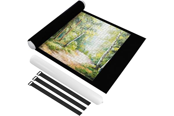 Ainiv Tapis Puzzle Rouleau Feutre 1500 pièces, Feutre Antiglisse, Portable Tapis de Rangement pour Puzzle - Noir