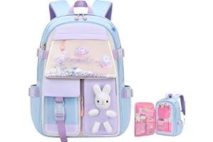 Aytop School Bag for Girls, Ultralight Children's Backpacks Casual Girls School Backpack Lightweight Students Daypacks Large Capacity Waterproof 1-6 Grade Primary Book Bags for School Trip