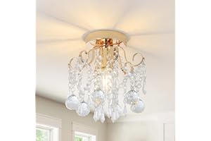 ‎RAYOFLY Rayofly Modern Kristall Kronleuchter, Kristall Deckenleuchte Wohnzimmer, Gold Deckenlampe Wohnzimmer, Glas Deckenlampe Modern Glas Deckenleuchte für Schlafzimmer, Küche, Flur, Chandelier Living Room