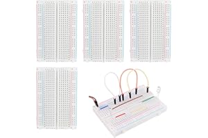 CJMUQHEHH 4PCS Breadboard Kit Planche à Pain PCB Sans Soudure 4 Pcs 400 Points D'attache, Compatible Avec Les Projets Arduino, Raspberry Pi 2/3/4/5