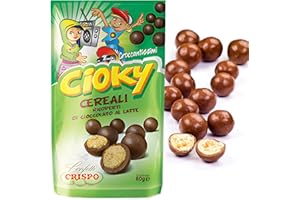 CAFFETTI Cioky Cereali Ricoperti di Cioccolato al Latte Crispo, Made in Italy, Snack Croccante Made in Italy - 1 Confezione da 80 Grammi