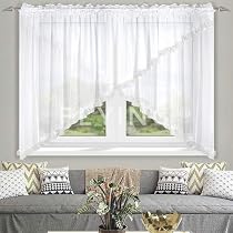 Moderne Voile-Gardine Mit Kräuselband – Fertig Zum Aufhängen, 150 Cm Hoch, Weiß
