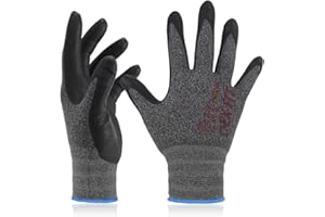 DEX FIT FN330 Guanti da Lavoro, Fit 3D Comodo ed Elastico, Presa Power, Smart Touch, Gomma Nitrilica Resistente e Traspirante, Sottili e Leggeri, Lavabili in Lavatrice, Nero-Grigio 6 (XS) 3 Paia