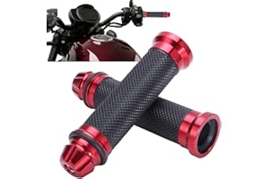 DREAMIZER 2PCS Poignée Moto 7/8" Anti-dérapant Caoutchouc Poignée de Guidon 22mm Universel pour Moto Scooter Quad Cruiser Off Road CBR600RR CBR1000RR Shadow Ninja GSXR