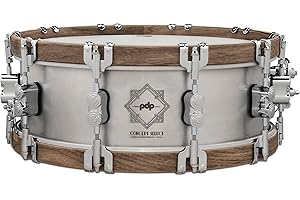 Pacific Drums Concept Select Metal Snare, 14" x 5", 3 mm Aluminium/Walnuss-Holzspannreifen
