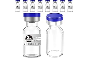 ZHANXUBIO Flaconi vuote sterili con porta di iniezione autoguarigione e tappo in plastica di alluminio, confezione sterile (3 ml trasparente 10 pezzi)