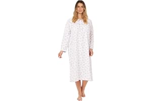 Nikaro Ladies Floral Nightdress Super Soft Thermal 100% Brushed Cotton Winceyette Nightie