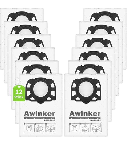 16 Sacs D'aspirateur KFI 357 Pour Kärcher - Compatibles WD2, WD3, KWD, MV3 - Remplacement 2.863-314.0