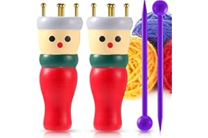 TENG HONG HUI 2 Pack French Knitting Dolly Kit,Wooden French Knitting Doll Kids Knitting Starter Kit, for Making Bracelets, Necklaces, Decorations, Craft Starter Kit (1)