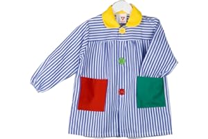 KLOTTZ Tablier Blouse pour Enfants à Rayures. Puor l'école e travaux manuels.