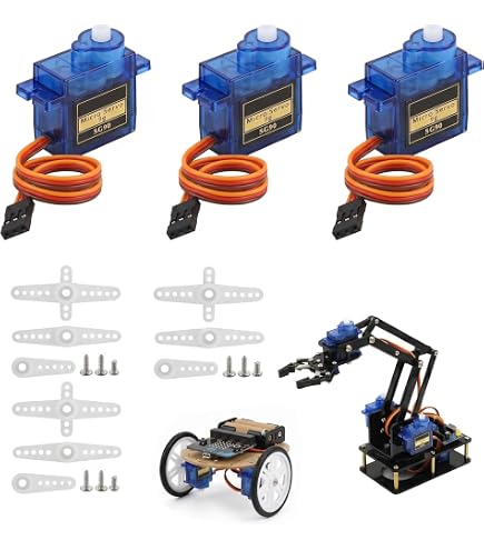 Pack de Micro Servomoteurs 9G Compatibles avec SG90 - Idéal pour Applications de Robotique, Avions RC, Hélicoptères et Projets de Modélisme, Micro - servomoteurs haute performance (10 Pack de Micro Servomoteurs 9G Compatibles avec SG90 - Idéal pour Applications de Robotique, Avions RC, Hélicoptères et Projets de Modélisme, Micro - servomoteurs haute performance (10