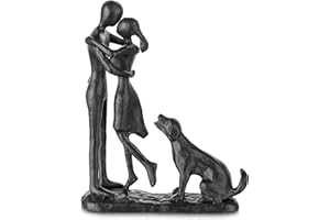 Sziqiqi Eisen Jahrestag Geschenke für Sie - Paar Liebe Skulptur Eisen Jahrestag Geschenk für Paar Freundin Frau Ihm Schwarz Statue Metall Figuren für Home Decor Hochzeit Weihnachten Geburtstag
