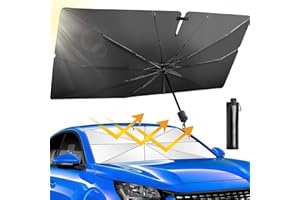 JGYCVBU Auto Windschutzscheibe Sonnenschutz Regenschirm, Faltbarer UV-Schutz Auto Sonnenschirm, Einfache Lagerung, Wärmeisolierung, Passt Meisten Autos(140 × 80 cm)