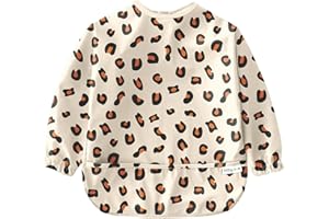 Baby Nom ® Bavoir Manches Longues pour Bebe - Bavoirs Bebe Imperméable, Tablier Bebe pour Manger, Tablier Enfant Repas, Bavoir DME, Blouse Bebe Repas