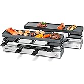 ROMMELSBACHER RC 1600 Raclette-Grill fun for 4+4 (Tischgrill, für 8 Personen, erweiterbar, Parkdeck, Alu-Druckguss-Grillplatt
