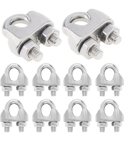 KAHEIGN 20Pcs Wire Rope Clips, Stainless Steel M5 Cable Clamp U Bolt Saddle Fastener Clip For Rigging Rope And Tension Cable ( 5mm - View #4