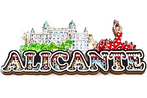 BETTER WITH FRIENDS Magnete da frigorifero da 14 cm. Logo Alicante. Magnete per porta in legno 3D Spagna. spagnolo Fan Sevillana.