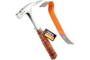 PICARD Latthammer Nr. 790 + Mini BlackGiant® + Sticker | 950 g Gesamtgewicht | Glatte Bahn | Magnetischer Nagelhalter | Korrosionsgeschützt | Ganzstahlstiel mit Ledergriff | GS-geprüft | Länge 317 mm