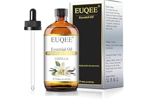 EUQEE Olio Essenziale Vaniglia 118ml, Vaniglia Oli Essenziali Naturali Puri al 100%, Grado Terapeutico Olio Essenziale per Diffusori, Bagno, Aromaterapia, Massaggi
