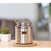 ZESTILO Oil dispenser, ghee pot with spoon, ghee container, ghee pot, ghee storage container, oil dispenser litre steel Plati