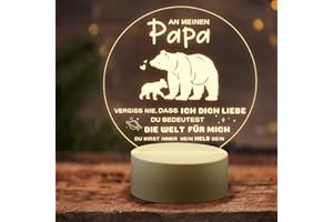 KAAYEE Geschenke für Papa, Nachtlicht Weihnachts Papa Geschenk, Geburtstagsgeschenk für Papa, Vatertag Geschenk, Weihnachtsgeschenke für Papa, Bester Papa Geschenke von Tochter Sohn (Papa 1)