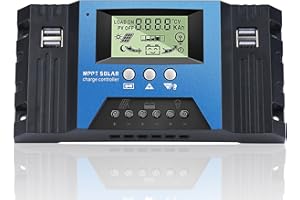 NUOFUWEI MPPT 30A Regolatore di Carica Solare 12V 24V Identificazione Automatica, 30A Regolatore di Carica Pannello Solare con 4 porte USB per pannelli solari 12V 24V Gel Sealed Flooded e batteria al litio