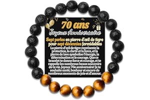 TEMULNEE 50 40 30 20 60 70 80 90 Ans Anniversaire Bracelet Cadeau d'Anniversaire Homme Original Idee Cadeaux Anniversaire pour Mon Beau Papa A Son Petit Fils Tonton Neveu Frere Papy Mari Bracelets Bijoux