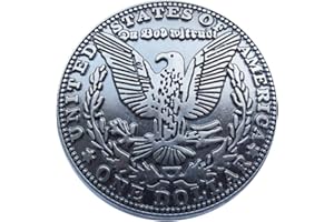 DANULAND Morgan Dollar Eagle Concho avec vis arrière pour sacoche de selle Ceinture Bride Crafting Leathercraft Ornament Conchos, Embellishment Buttons, 37mm, Pack of 2 (Argent ancien)
