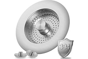 iFealClear Stainless Steel 3-in-1 Kitchen Drain Stopper & Strainer Set with 3 Baskets,Replacement for Food Waste Catcher, Odor-Proof & Leak-Proof, Fits Sink Holes 72-86 mm, Depth > 28 mm